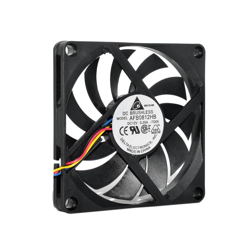台达8010静音12V 0.2A AFB0812HB薄款8CM机箱4线PWM调速散热风扇