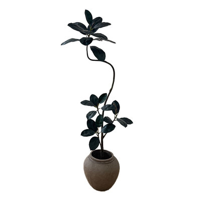 高级感软装中古风绿植仿真橡皮树
