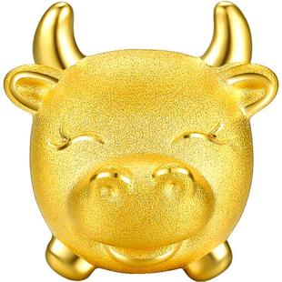 周六福黄金转运珠定价3d硬金手串足金十二生肖手绳本命年新年礼物