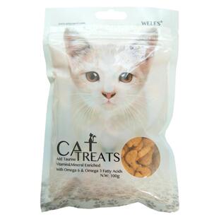宅猫酱 WELES猫草饼干三文鱼味磨牙小鱼饼干奖励互动小食宠物零食
