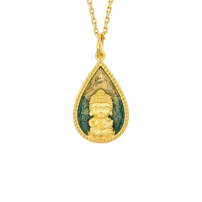 周生生生生有礼佛有缘药师佛足金吊坠黄金挂坠送妈妈93562P