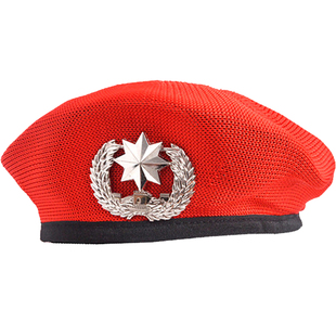 儿童帽2025年男女广场舞帽子水兵舞贝雷帽女徽章网眼保安帽子女秋