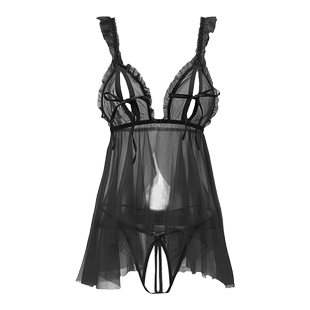 瑷绫说性感睡衣女轻熟御姐独特绝美纯欲风前开扣精致蕾丝吊带睡裙