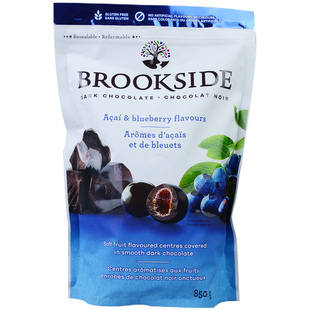 加拿大贝克诗Brookside巧克力850g布鲁克赛德蓝莓夹心黑巧克力豆