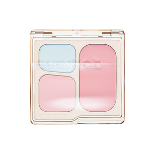 everbab腮红三色盘眼影盘蝴蝶结系列绵柔收缩膨胀腮蓝腮紫膏女03