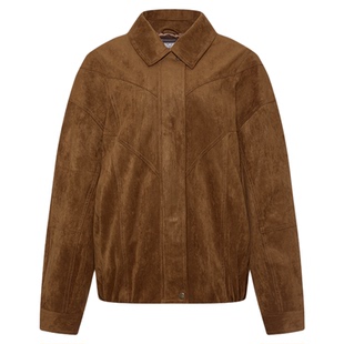 MOUSSY秋季新品复古文艺风宽松翻领夹克外套女028IAA30-1032