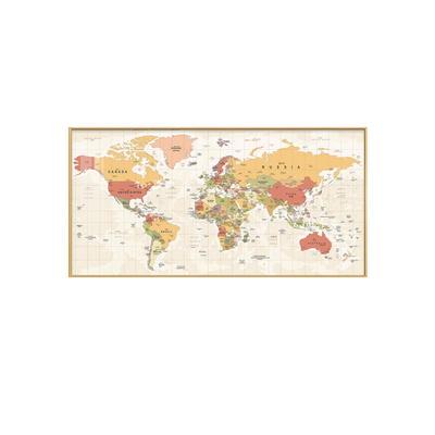 世界地图办公室客厅装饰画沙发背景墙壁画书房可定制省份中国挂画
