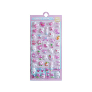 3D浮雕水晶贴纸日系网红卡通小动物女孩宝宝手工贴画奖励儿童益智