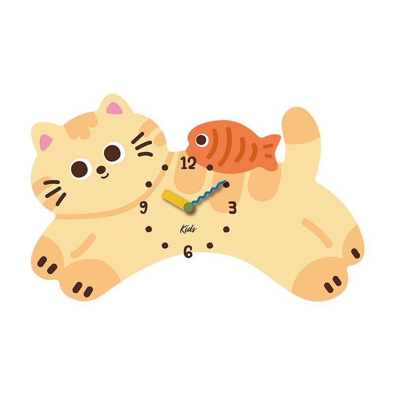 新款卡通猫咪钟表创意客厅装饰钟