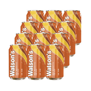 屈臣氏康普茶味苏打水碳酸饮料调酒百搭325ml*12罐多口味