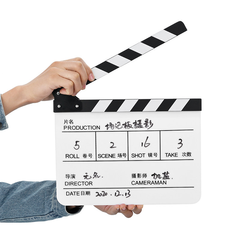 Selens亚克力场记板专业电影导演打板器拍摄打板摄影卡板拍板拍摄毕业照道具影视剧组开机拍戏板拍照装饰拍板