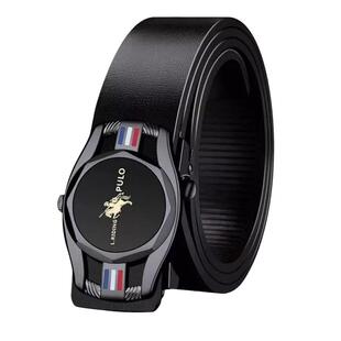 保罗男士皮带新款自动扣腰带品牌高端纯牛皮中青年休闲裤腰带正品