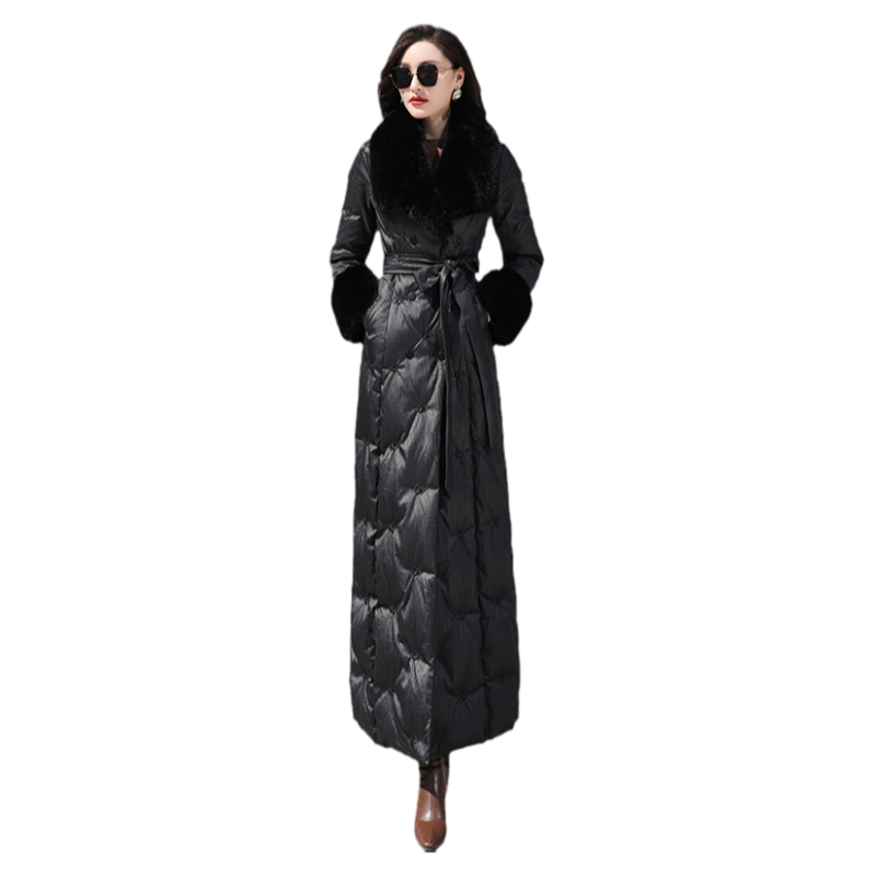 园子靓衣收腰超长款羽绒服