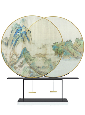 新中式风售楼处展厅金属定制摆件