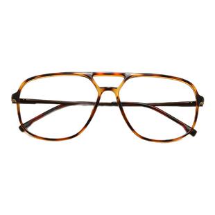 豹纹眼镜框男女大脸显瘦近视复古潮双梁TR90镜框飞行员大框眼镜架