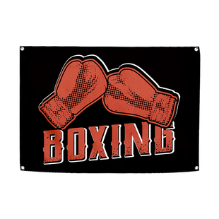 拳击武馆健身俱乐部墙布背景泰拳综合格斗男生卧室挂旗装饰挂布