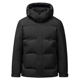 鸭鸭中老年羽绒服男短款加厚2025冬季新款可脱卸帽爸爸冬装外套