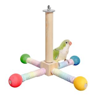 青松宠虎皮牡丹转转乐鹦鹉站杆秋千玄凤站架云梯磨爪解闷玩具用品