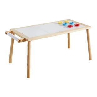 asweets儿童积木桌多功能绘画桌带画轴宝宝玩具桌实木游戏桌画板