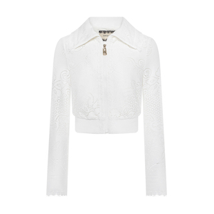 GEGINA吉吉娜秋冬季新品蕾丝长袖外套短款百搭高级感气质时髦上衣