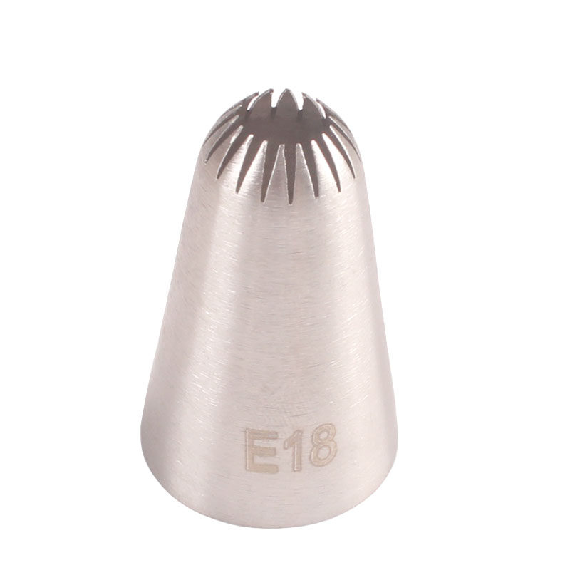 E18中号18齿裱花嘴304不锈钢蛋白糖杯子蛋糕贝壳花边曲奇挤嘴单个