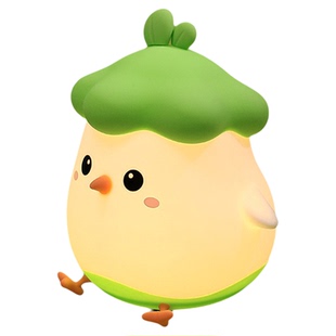 小菜鸡智能语音硅胶拍拍小夜灯感应声控卧室婴儿喂奶儿童睡眠台灯