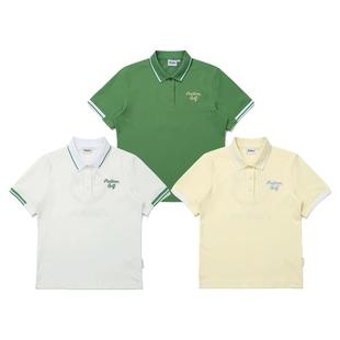 韩国MALBON高尔夫球服2025春夏季女装短袖T恤POLO衫运动速干透气