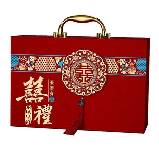 结婚礼金箱婚礼提亲现金盒子10万元大号红包钱箱订婚下聘彩礼金盒