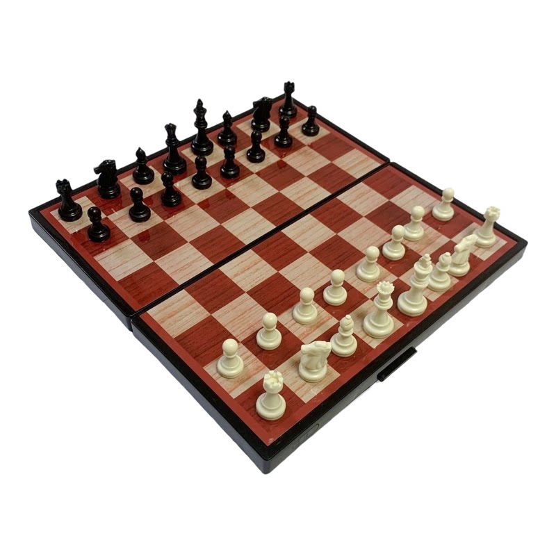 磁性国际象棋益智便携折叠外贸版立体二合一学校培训棋牌棋子补子
