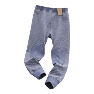 男童条纹保暖秋裤2026冬季中大童儿童加厚德绒双层护膝打底裤6221