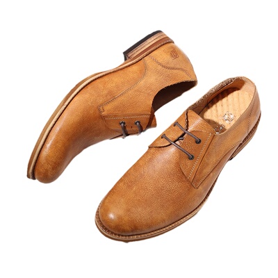 日常手工圆头真皮皮鞋男鞋