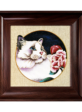 景韵阁掐丝珐琅猫咪材料包送画框