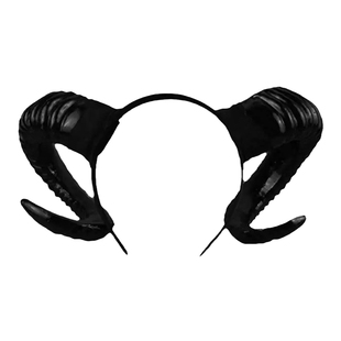 黑暗系万圣节派对魅魔恶魔角山羊角头饰发箍cosplay发饰牛角发箍