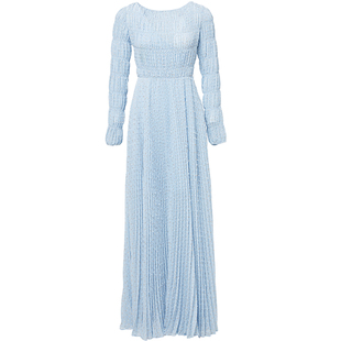 LEEDY＆ME经典法式优雅晚礼服裙打揽工艺日常活动修身长袖连衣裙