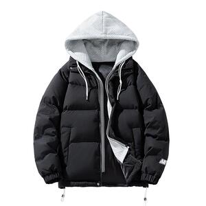 假两件羽绒服男冬季潮流痞帅气棉服棉衣棉袄子潮牌上衣服加厚外套