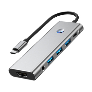 typec转HDMI扩展坞usb多接口拓展器适用苹果手机iPadpro平板直播3.5mm音频转接头笔记本电脑u盘转换器macbook