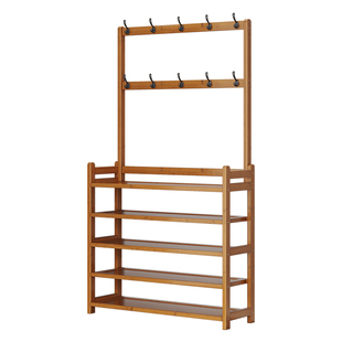 门口简易鞋帽架多层家用转角鞋柜卧室落地式挂衣架出租房用置物架