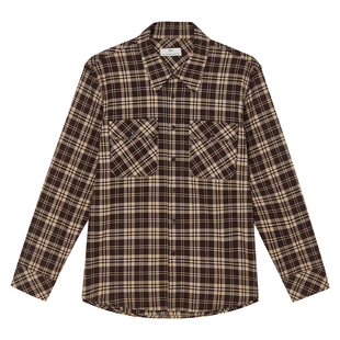 格子纹磨毛衬衫男士长袖韩版潮流痞帅气内搭衬衣高级感休闲男装