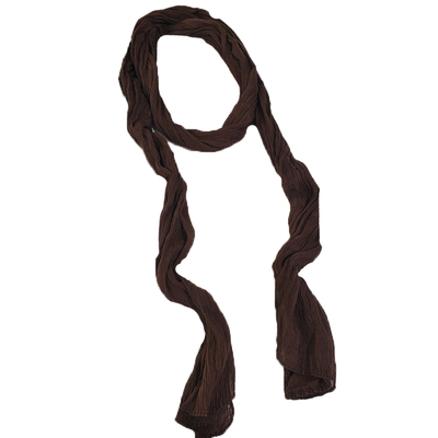 纯色百搭细窄长条棉麻围巾女春秋