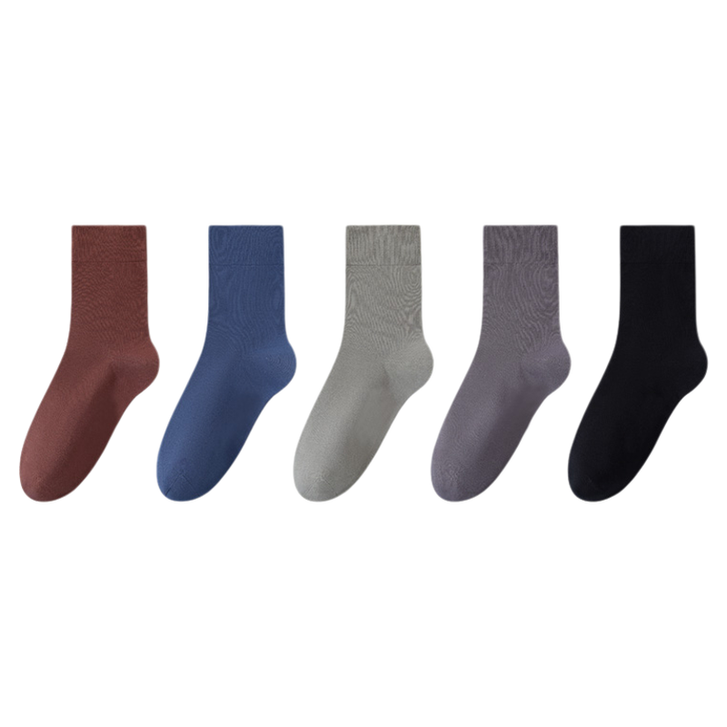 石墨烯保暖袜！男士秋冬纯棉防臭加厚袜5双