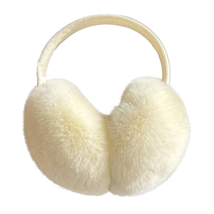 可爱真獭兔毛耳罩女冬季百搭保暖毛绒耳包骑车防风耳暖耳捂可伸缩