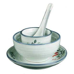 农家土菜土陶火锅四件套勺杯碗碟套装酒店农家乐餐厅包厢摆台餐具