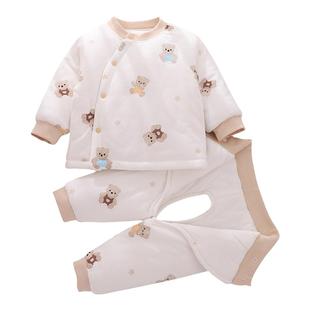 新生婴儿衣服秋冬棉衣套装刚初出生宝宝加厚冬季棉衣棉裤分体冬装