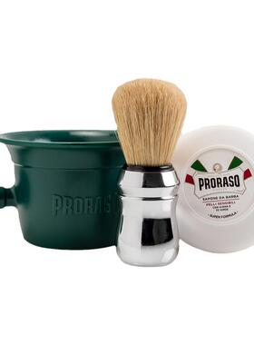 PRORASO男士剃须皂湿剃三件套