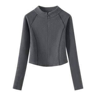 班尼路S&K系列修身打底衫女冬季新款撞色半高领内搭长袖运动上衣Q