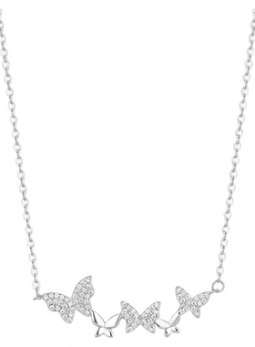 老凤祥S925纯银蝴蝶项链女新款