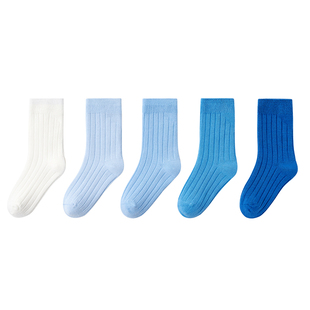 「100%棉」儿童纯棉袜子男童春秋宝宝袜子薄款无骨中筒长袜