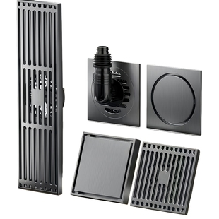 全铜地漏防臭器浴室卫生间通用洗衣机专用厕所长条下水道隐形防虫