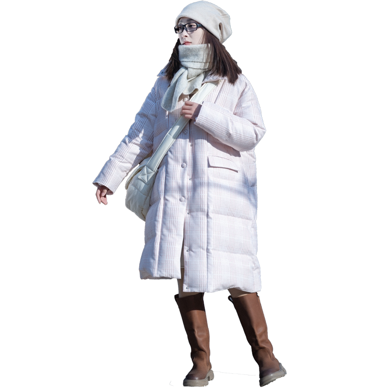 复古格子羽绒服女2025年冬季加厚