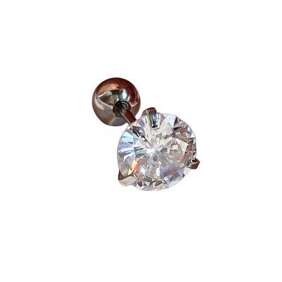 钛合金日韩防莫桑钻女爆闪耳骨钉